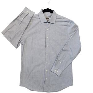 Unlisted by Kenneth Cole Button-down Dress Shirt, Slim Fit 15/15.5 Blue White